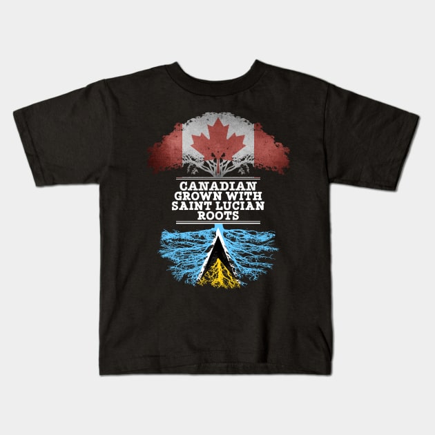 Canadian Grown With Saint Lucian Roots - Gift for Saint Lucian With Roots From Saint Lucia Kids T-Shirt by Country Flags